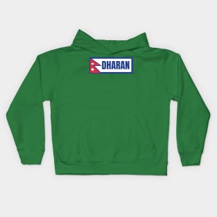 Dharan City with Nepal Flag Kids Hoodie